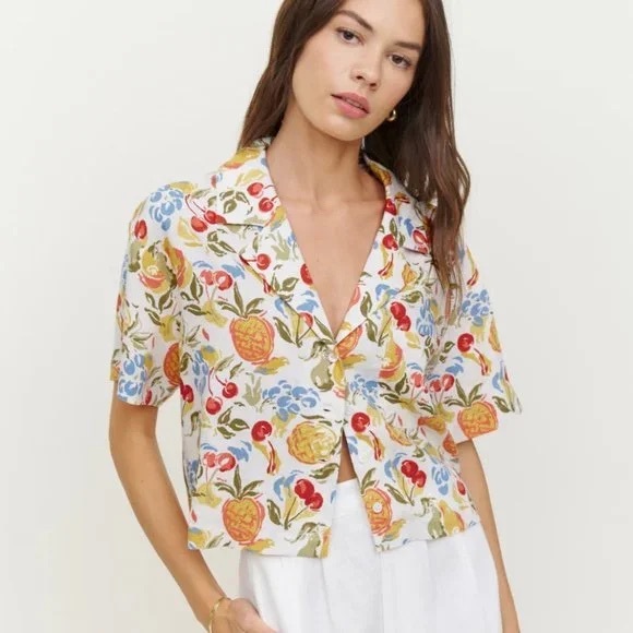 Reformation Lennie Linen Top Size M - Picture 1 of 4